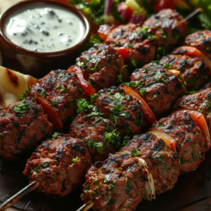 Délicieuse viande hachée assaisonnée et grillée, servie chaude avec un goût authentique et savoureux.